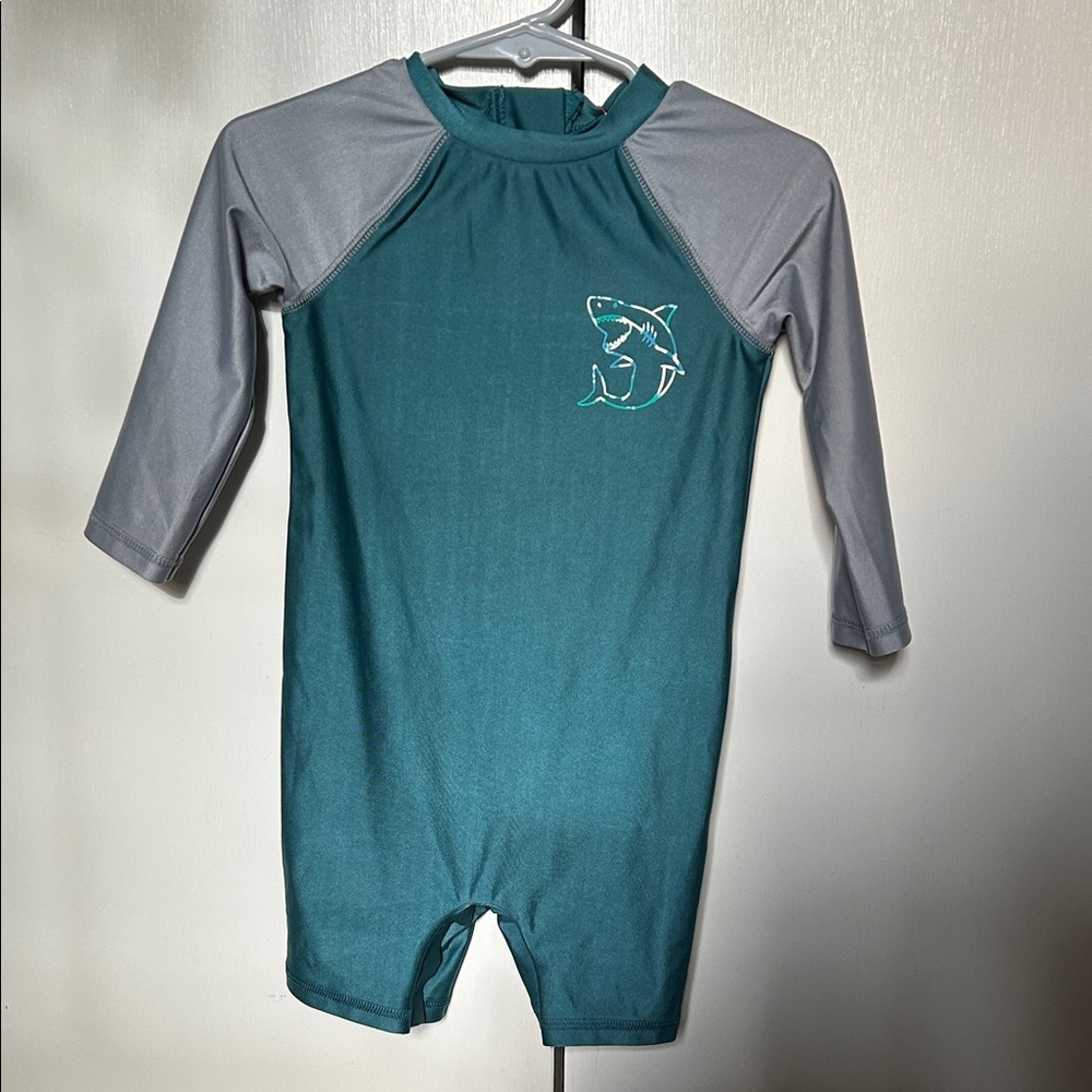 NWT Teal and Gray 18 Months Kids Swim Suit